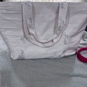 PINK Victoria's Secret White and Pink Tote